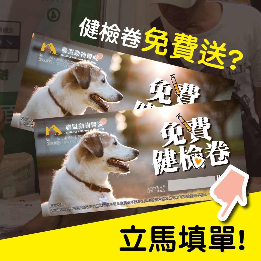【健檢券免費送！！】聯盟動物醫院 旗楠分院開幕 好禮享不完
